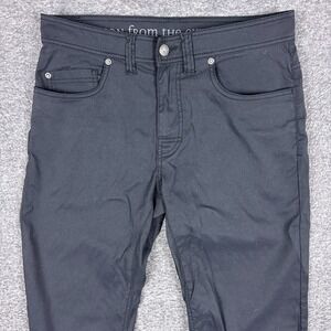 Prana Brion Pants Mens 30x30 Charcoal Slim Fit Stretch Outdoor Hiking Camping